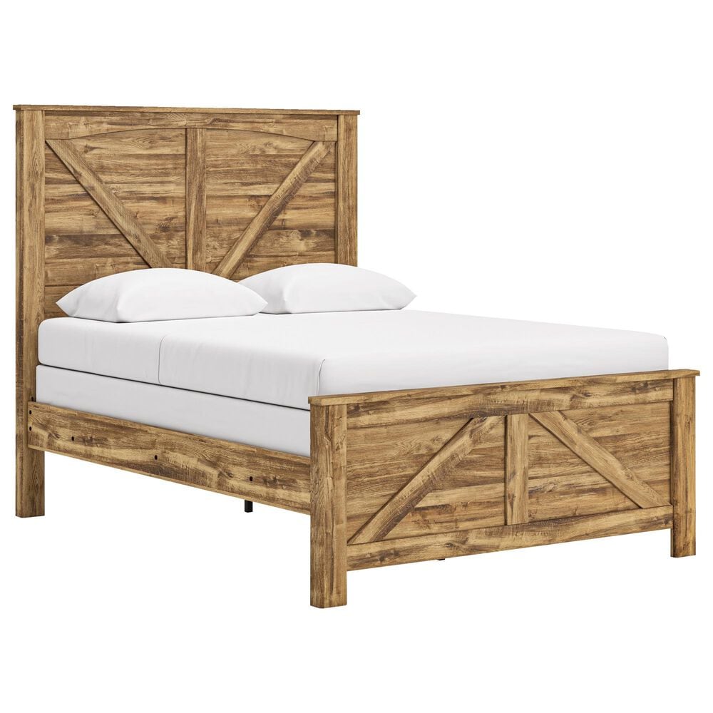 Ashley Maystonna Queen Crossbuck Panel Bed in Brown, , large