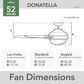 Hunter Donatella 52" Ceiling Fan with LED Lights in Burnished Brass, , large