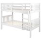 Forest Grove Mission Twin Over Twin Bunk Bed in White, , large