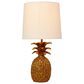 Creative Coop Resin Pineapple Table Lamp in Distressed Gold, , large