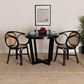 Baxton Studio Palesa Arm Chair in Black and Natural Brown, , large