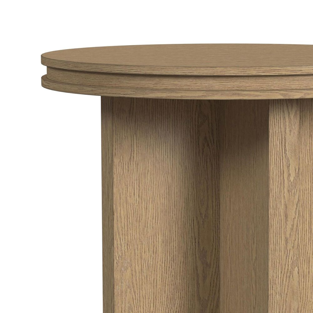 Flexsteel Waterfall Round End Table in Light Oak, , large