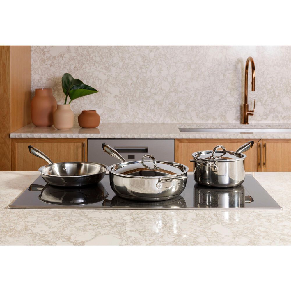 Cafe 2-Piece Kitchen Package with Matte White 30" Smart Built-In Convection Double Wall Oven and Stainless Steel 36" Touch Control Induction Cooktop, , large