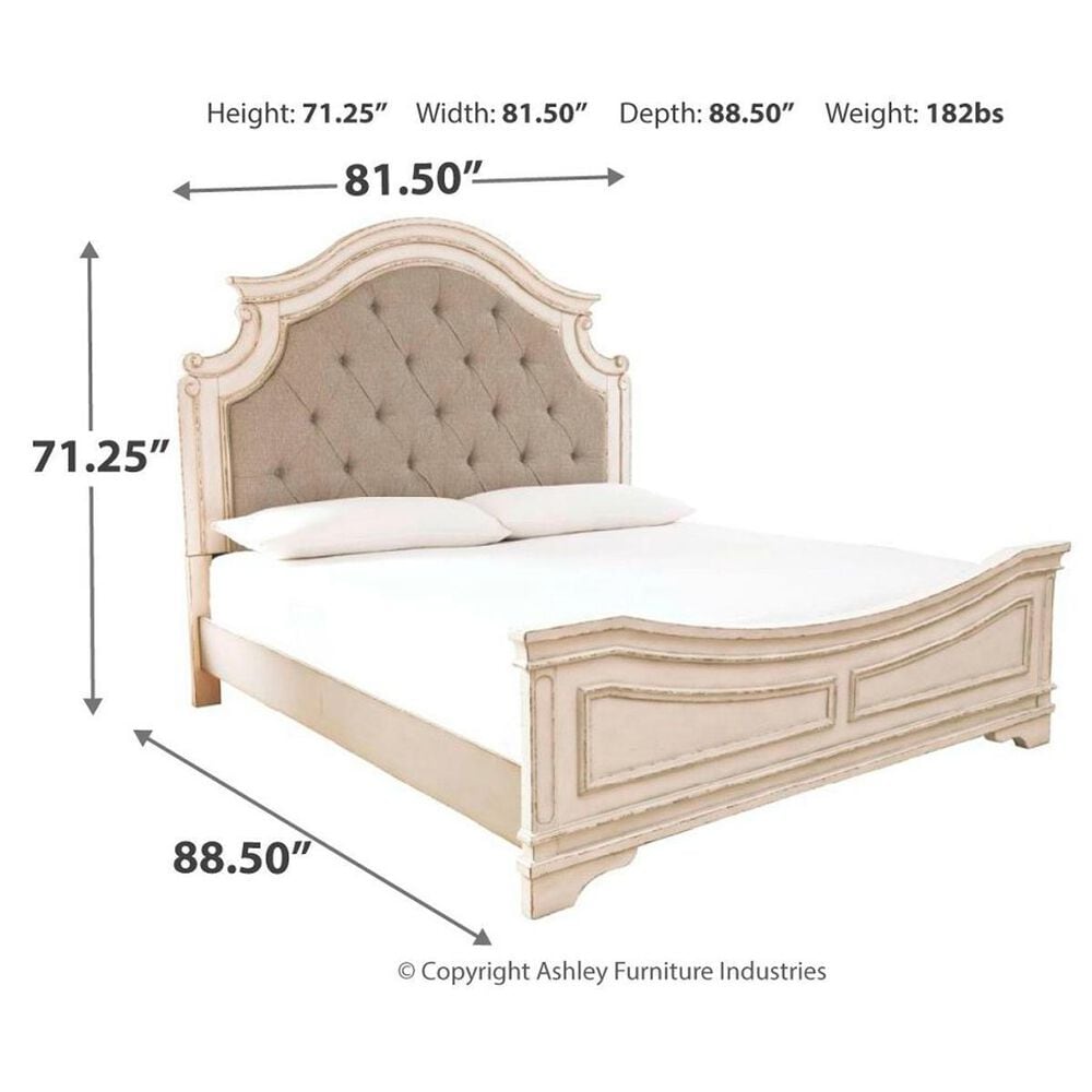 Ashley Realyn King Panel Bed in Chipped White, , large