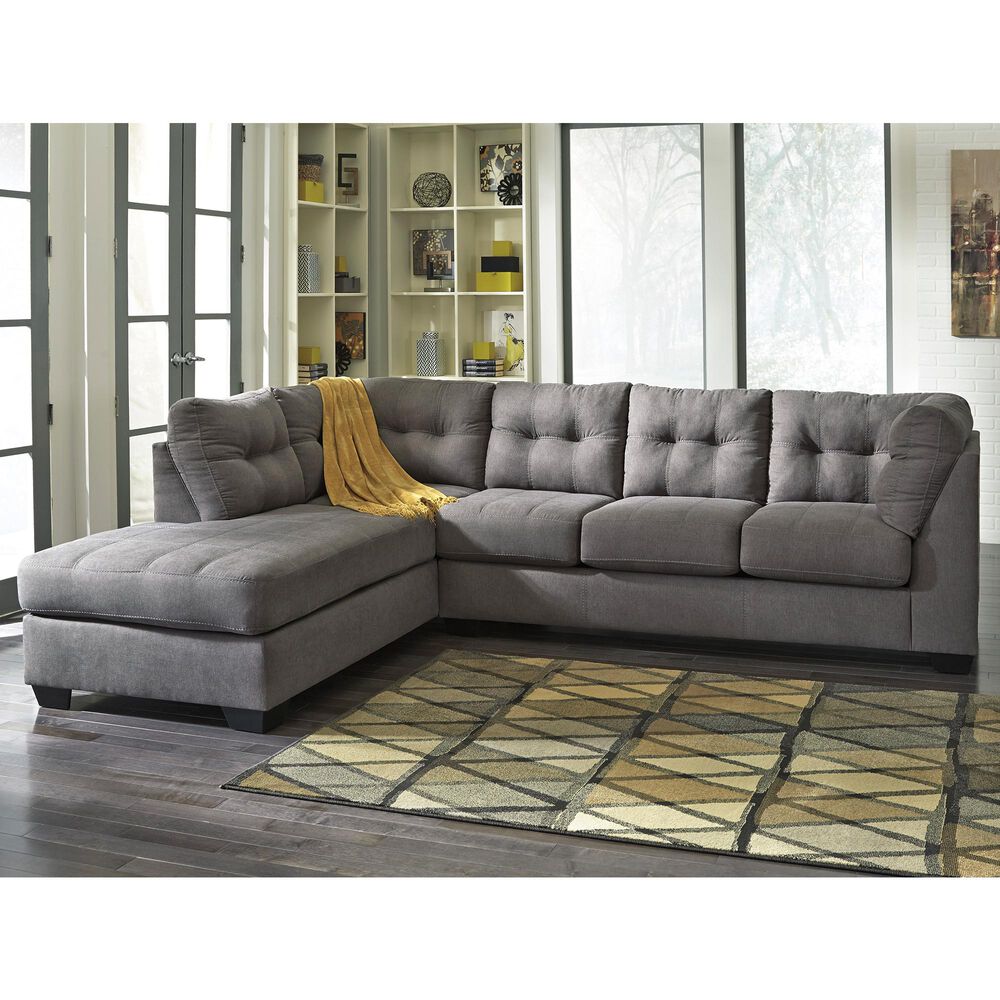 Signature Design by Ashley Maier 2-Piece Sectional with Chaise in Charcoal, , large