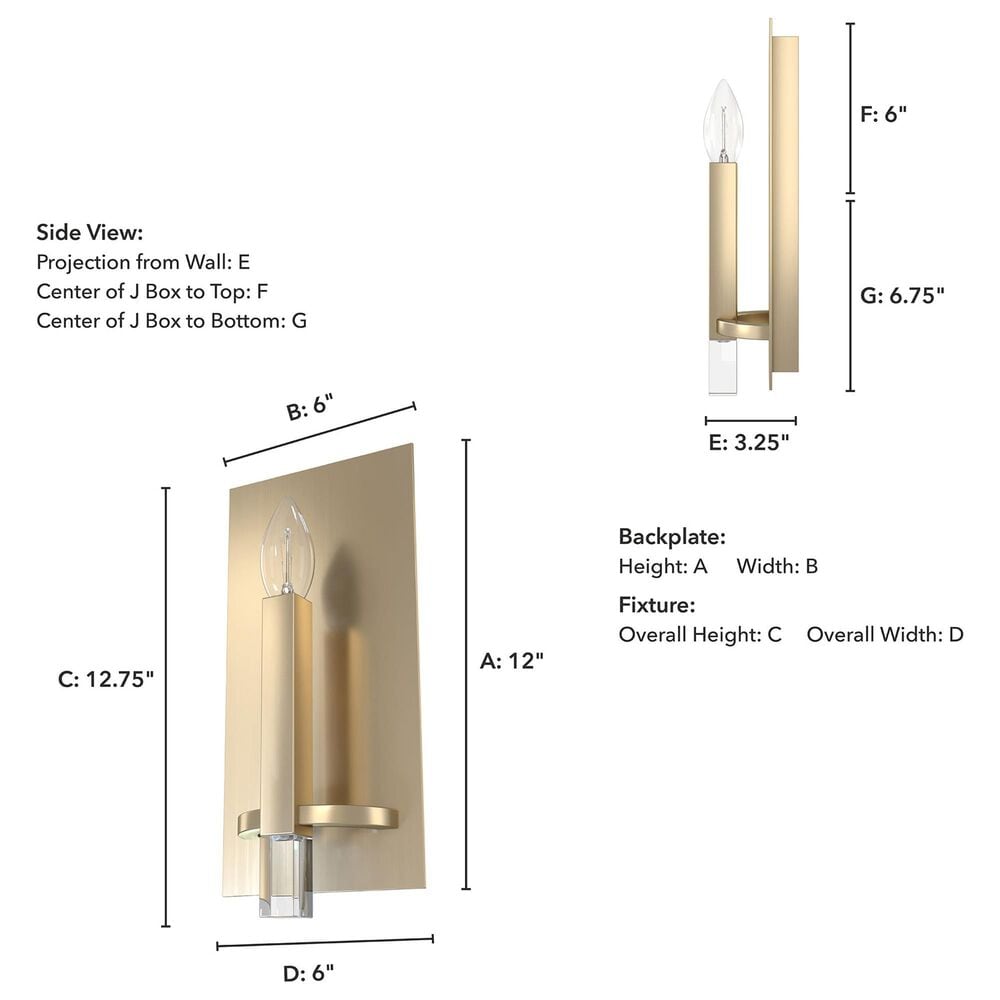 Hunter Sunjai 1-Light Wall Sconce in Alturas Gold, , large