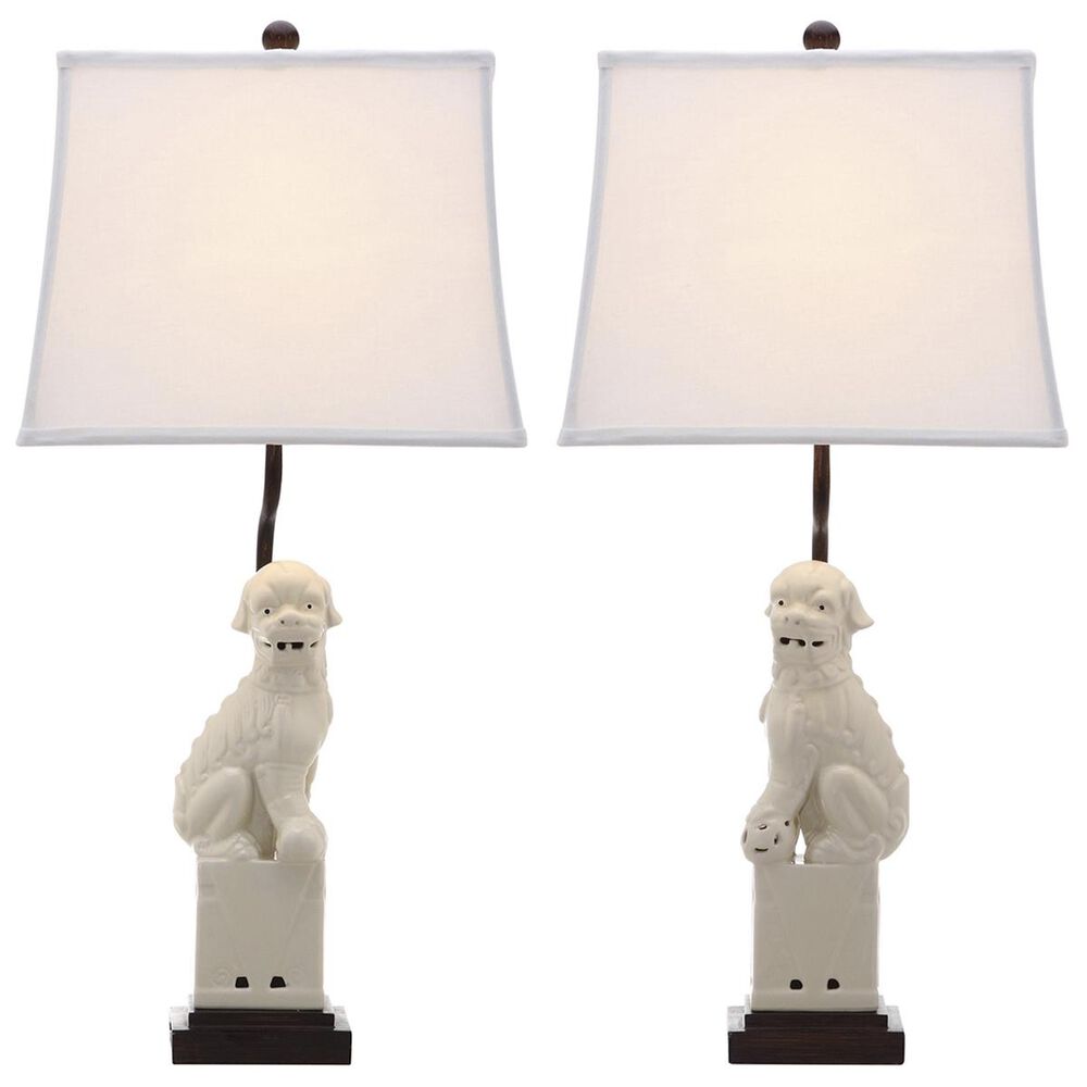 Safavieh Foo 28.5" Dog Table Lamp in Cream (Set of 2), , large