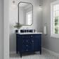 James Martin Vanities Brittany 36" Single Bathroom Vanity in Victory Blue with 3 cm Victorian Silver Quartz Top and Rectangular Sink, , large