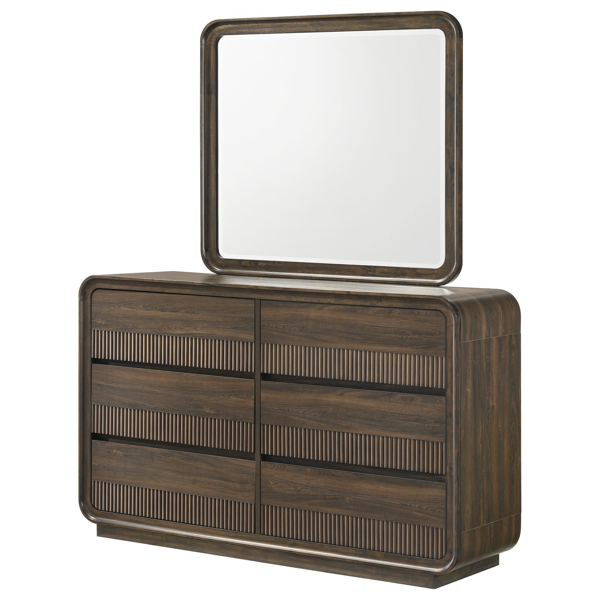 Crown Mark Kinkaid 5 Piece King Panel Bedroom Set in Brown