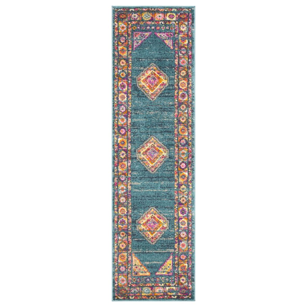 Safavieh Madison MAD133A 2"3" x 8" Light Blue and Orange Runner, , large