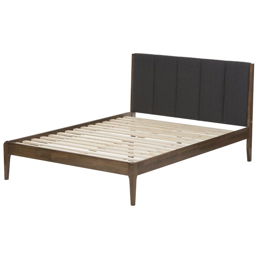 Baxton Studio Ember Queen Platform Bed in Grey/"Walnut" Brown, , large