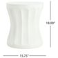Hearth and Haven Outdoor Round Side Table with Cylindrical Shape and Cinched Waist in Antique White, , large
