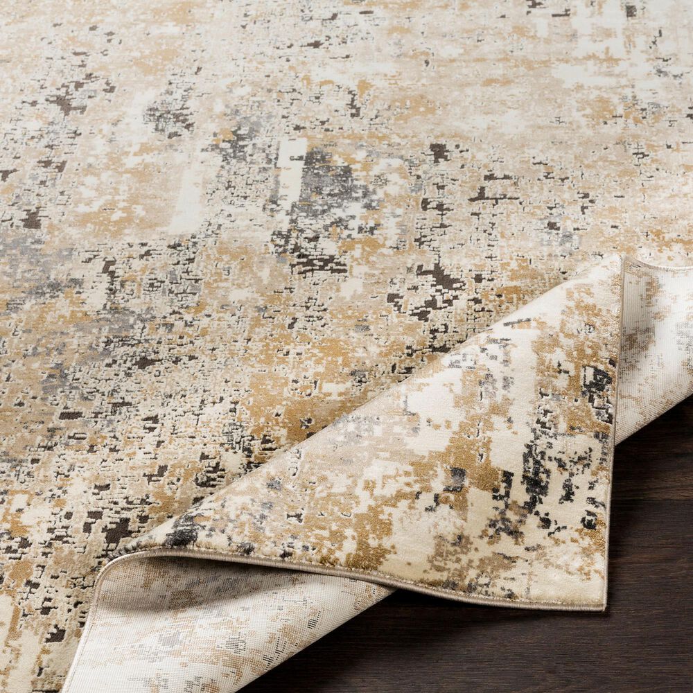 Surya Pune Light Beige, Tan, Dark Brown, Black and Charcoal 2&#39;7&quot; x 10&#39;2&quot; Runner, , large