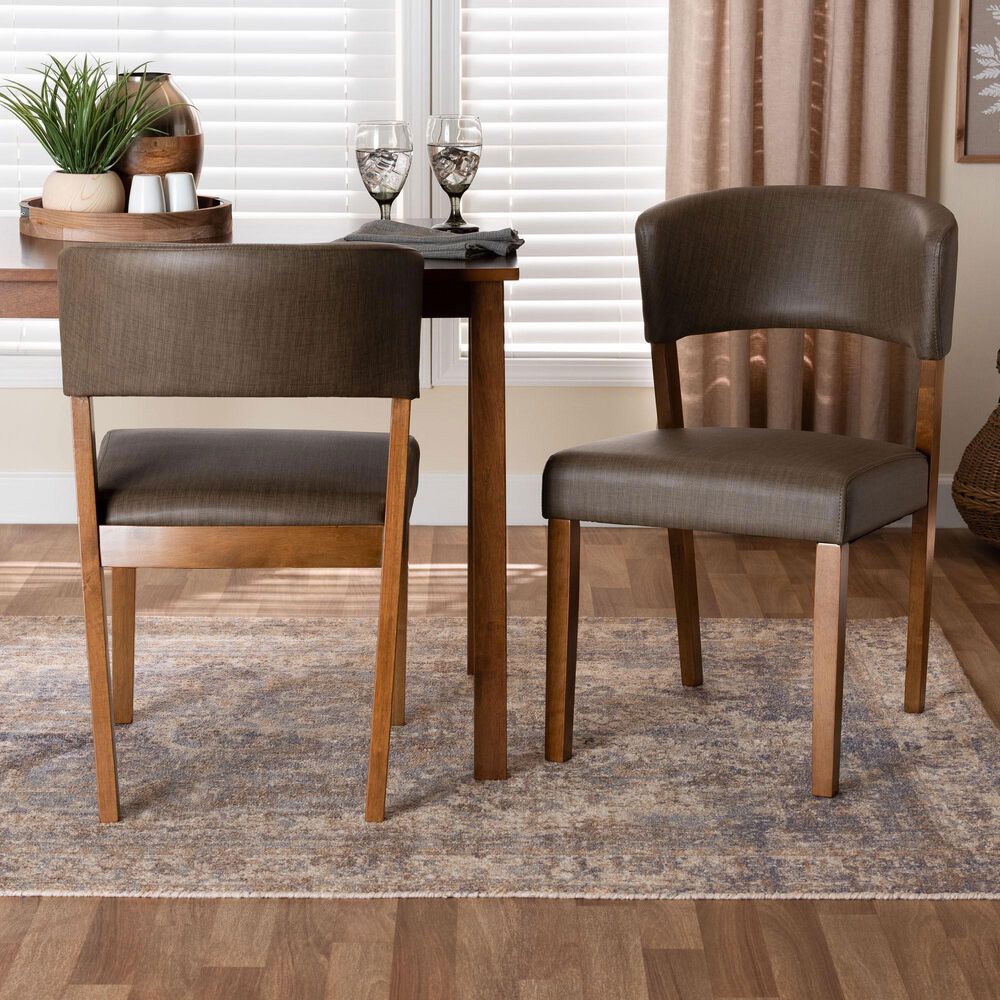 Baxton Studio Montreal Side Chair in Dark Walnut (Set of 2), , large