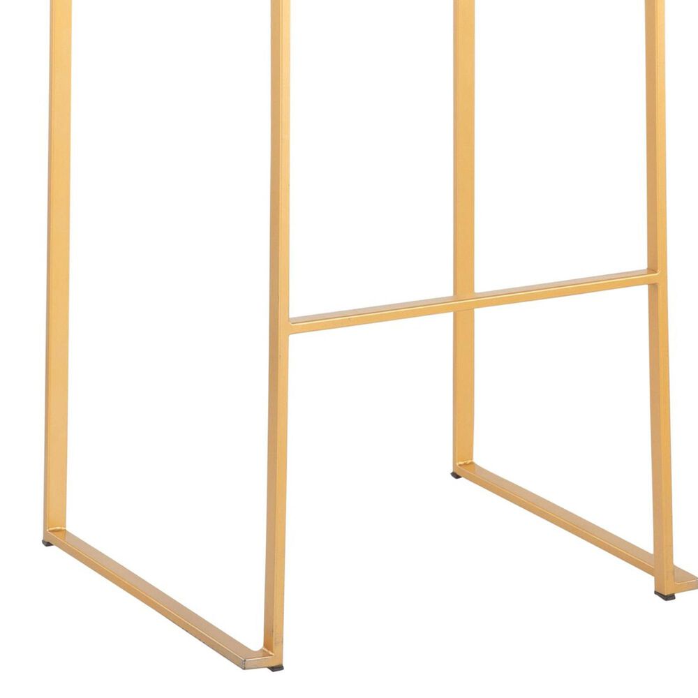 LumiSource Fuji 30" Stacker Bar Stool with Camel Upholstery in Gold (Set of 2), , large