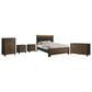 Crown Mark Nemy 5 Piece King LED Panel Bedroom Set in Brown, , large