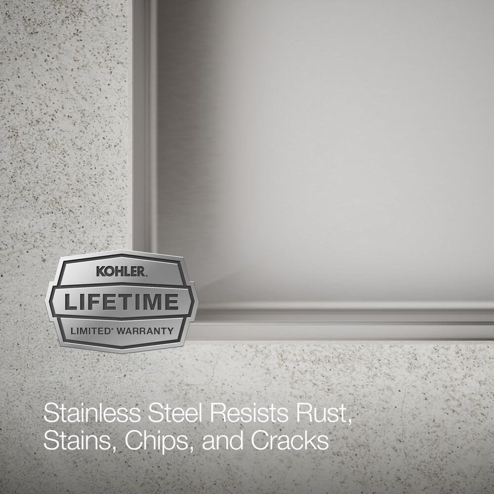 Kohler Strive 29" Undermount Single-Bowl Workstation Kitchen Sink in Stainless Steel, , large