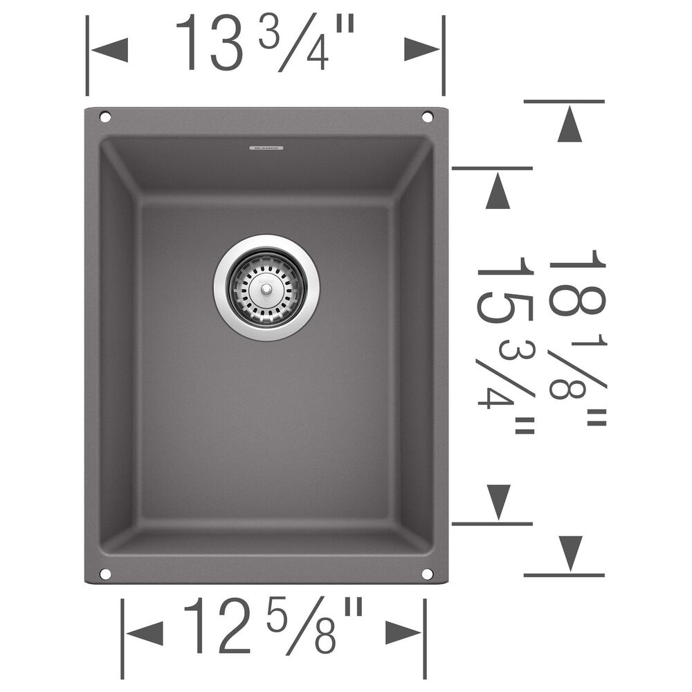 Blanco Precis 14&quot; Bar Sink in Cinder, , large