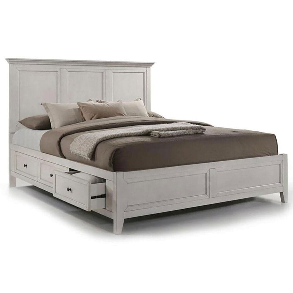 Hawthorne Furniture San Mateo Queen Storage Bed in Rustic White, , large