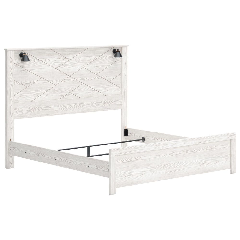 Ashley Gerridan King Panel Bed in White Gray, , large