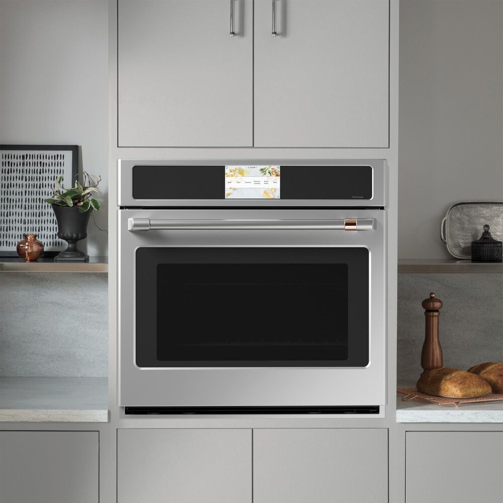 Cafe 2-Piece Kitchen Package with 30" Smart Built-In Convection Single Wall Oven and 36" Gas Cooktop in Stainless Steel, , large