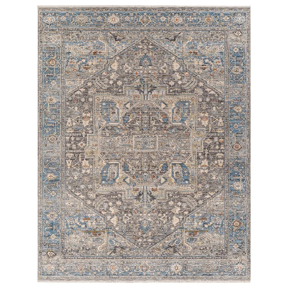 Surya Chicago CHG2313 7"10" Round Slate, Black, Light Beige, Charcoal, Blue, Grey Area Rug, , large