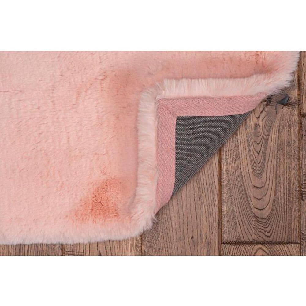 Linon Maven Faux Rabbit 5&#39; x 7&#39; Pink Area Rug, , large