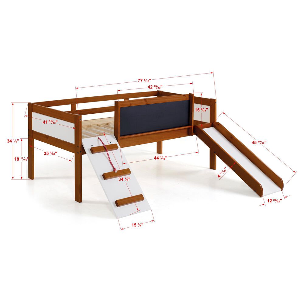 Forest Grove Twin Low Loft Art Play in Brown and White, , large