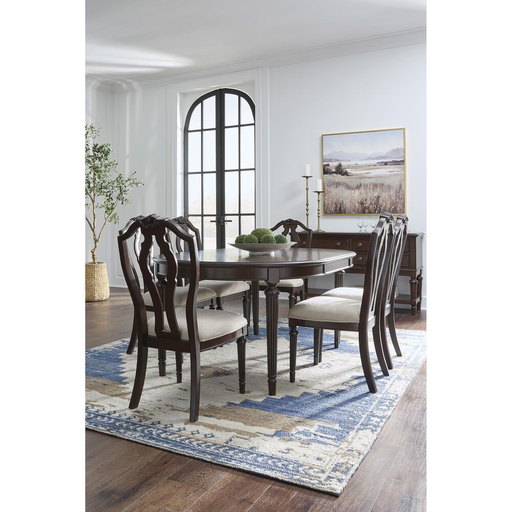 Ashley Lavinton Oval Dining Table in Cherry Brown - Table Only, , large