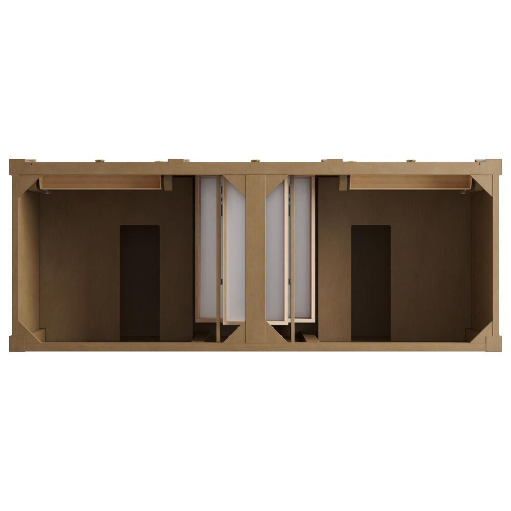 James Martin Brittany 60" Double Bathroom Vanity in Pecan with 3 cm Eternal Jasmine Pearl Silestone Top, Rectangular Sinks and FreePower Wireless Charger, , large