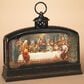The Gerson Company 11.5"L Battery-Operated Lighted Nativity Scene Spinning Water Globe Lantern in Brown, , large