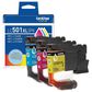 Brother 3-Pack LC501XL3PKS High Yield Ink Cartridges in Cyan, Magenta, and Yellow, , large