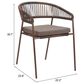 Zuo Modern Skye Outdoor Dining Chair in Brown (Set of 2), , large