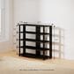 HOMLUX 5-Tier Shoe Rack in Espresso and Black, , large