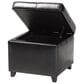 Baxton Studio Leather Cube Storage Ottoman in Black, , large
