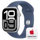 Apple Watch Series 10 GPS + Cellular 46mm Silver Aluminum Case with Denim Sport Band - S/M, , large