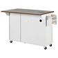 HOMLUX 55" Farmhouse Kitchen Island with Power Outlet in White, , large