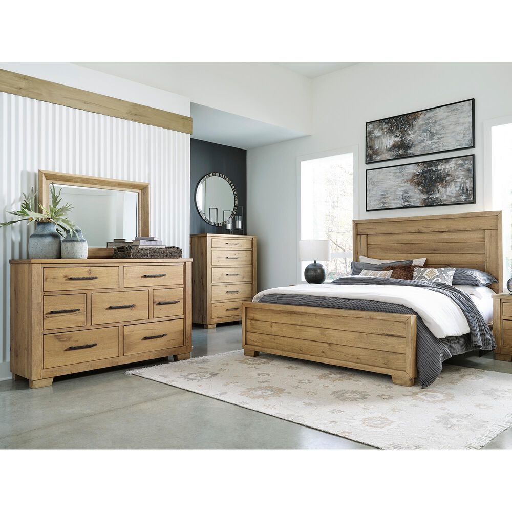 Ashley Galliden 3-Piece King Bedroom Set in Light Brown, , large
