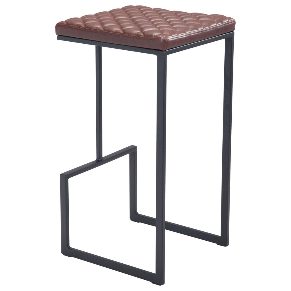 Zuo Modern Element Barstool in Brown and Black, , large