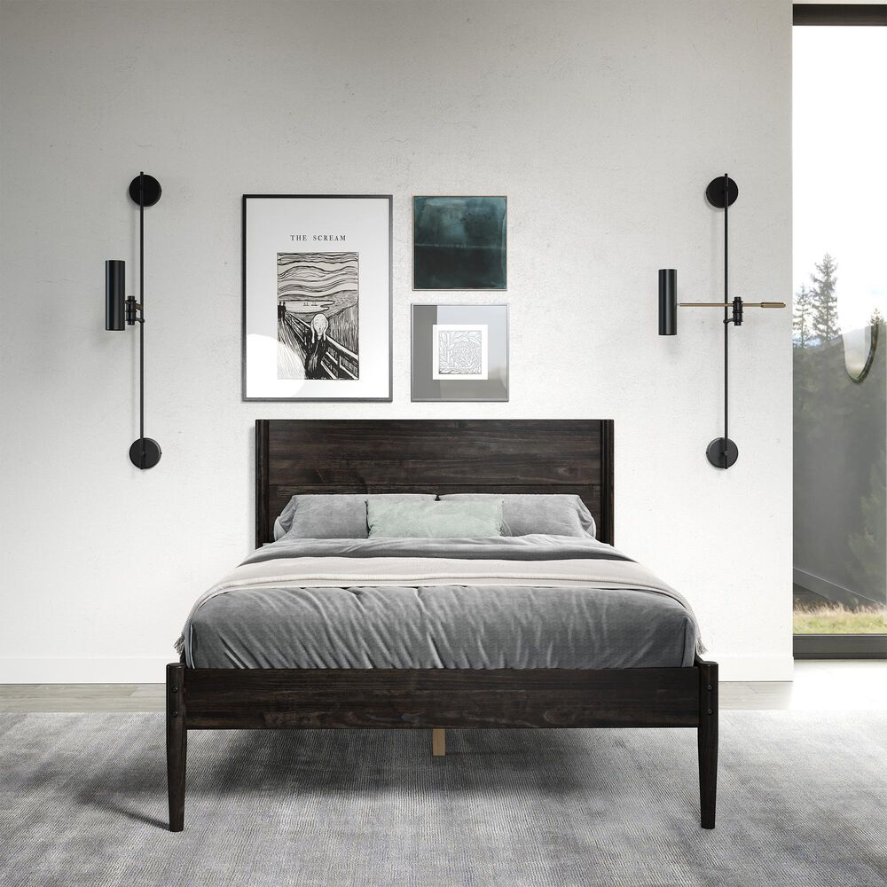 Forest Grove Mid Center Full Platform Bed in Urban Walnut, , large