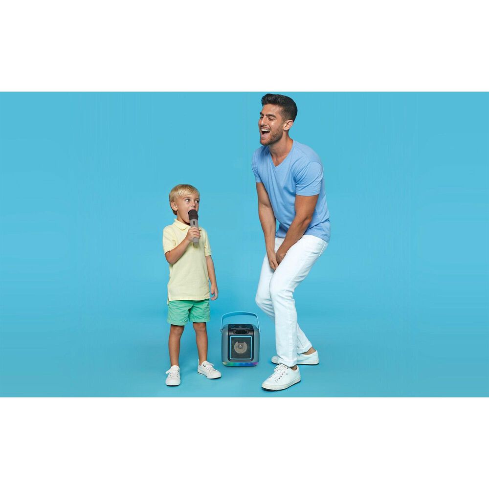 Singing Machine Mini Cube Karaoke System with Wireless Microphone in Grey, , large