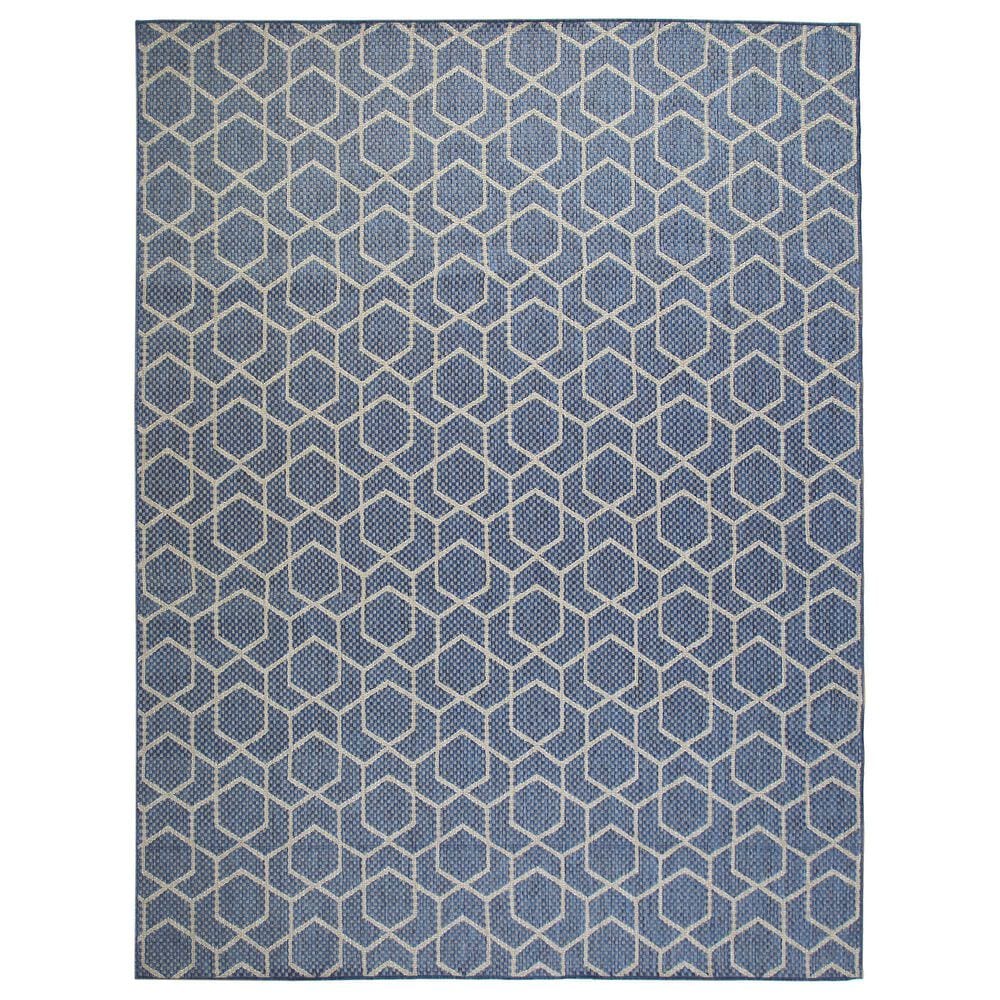 Nourison Horizon HOZ01 Denim 10" x 14" Indoor/Outdoor Area Rug, , large