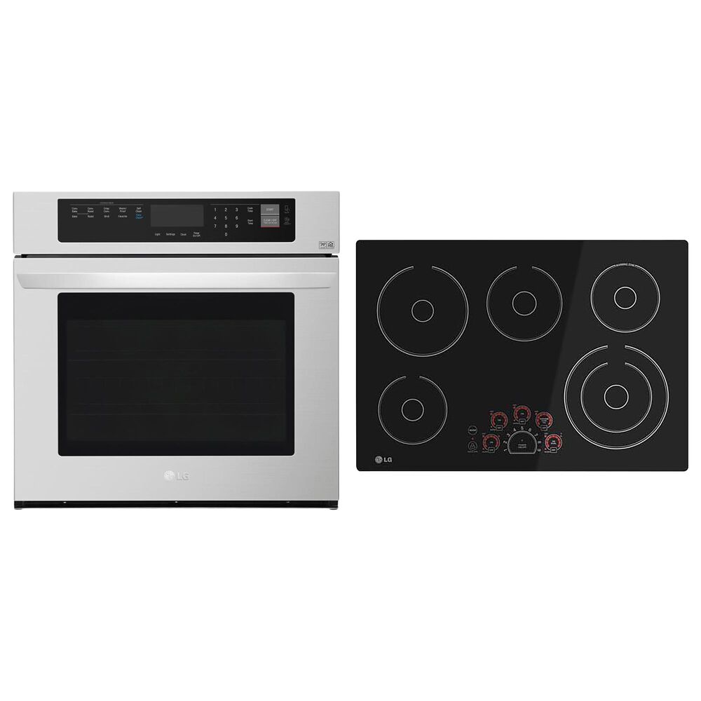 LG 2-Piece Kitchen Package with 4.7 Cu. Ft. Wall Oven and Electric Cooktop in Stainless Steel, , large