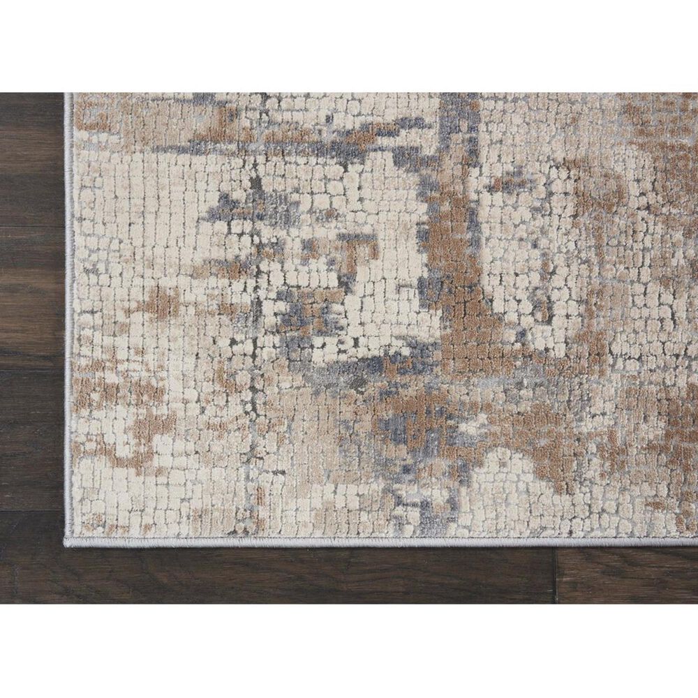 Nourison Rustic Textures RUS06 2&#39;2&quot; x 7&#39;6&quot; Beige and Grey Runner, , large