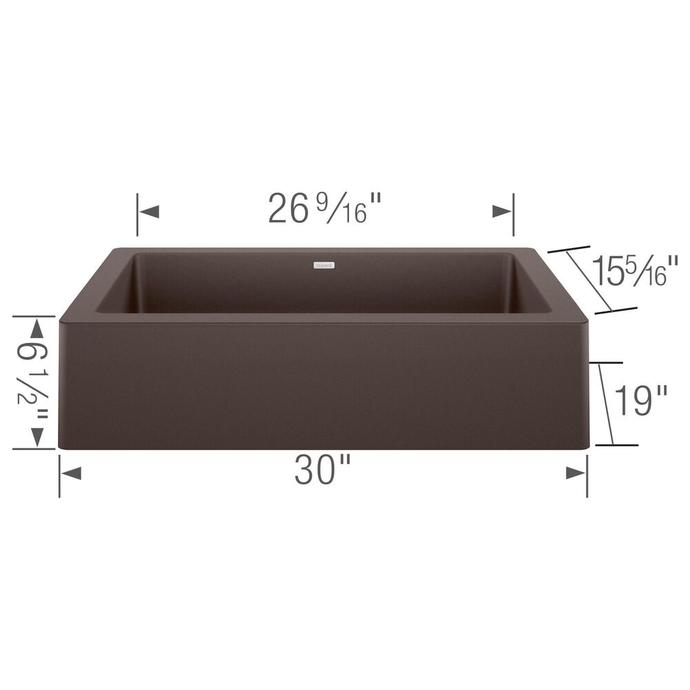 Blanco Vintera 30&quot; Super Single Apron Farmhouse Sink in Cafe, , large
