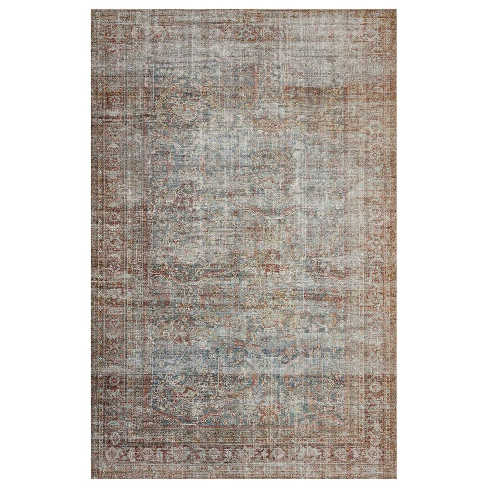 Chris Loves Julia x Loloi Jules 9"6" x 14" Lagoon and Brick Area Rug, , large