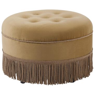 Jennifer Taylor Home Yolanda Tufted Decorative Round Ottoman in Gold, , large