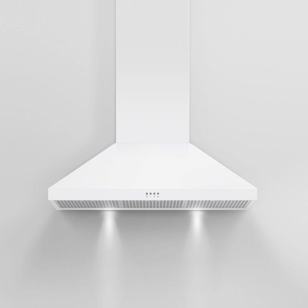 Fisher &amp; Paykel 36&quot; Classic Wall Hood with Pyramid Chimney in White, , large