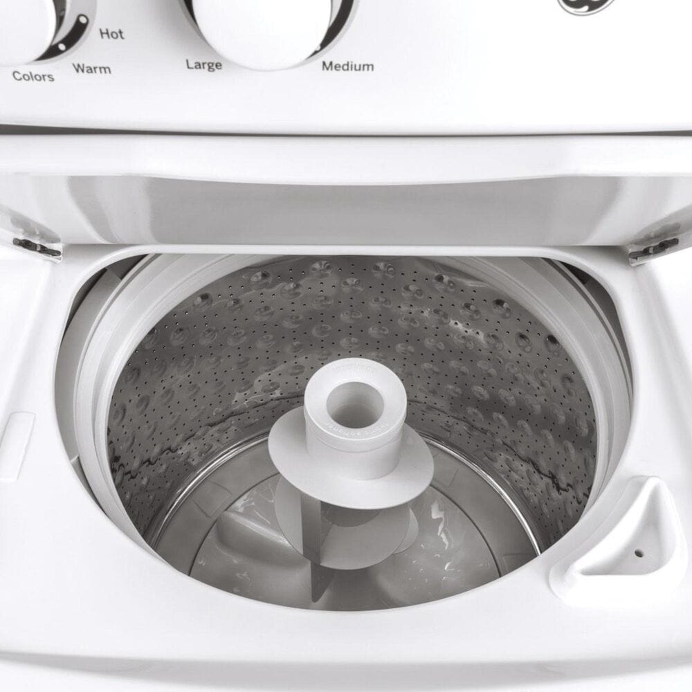 GE Appliances 27" Spacemaker Stack Washer With Electric Dryer in White, , large