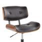 LumiSource Lombardi Swivel Office Chair with Espresso Faux Leather in Walnut, , large
